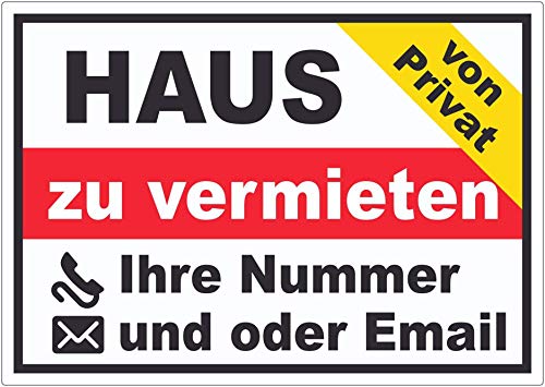 Haus zu vermieten von privat Aufkleber A4 (210x297mm) von HB-Druck