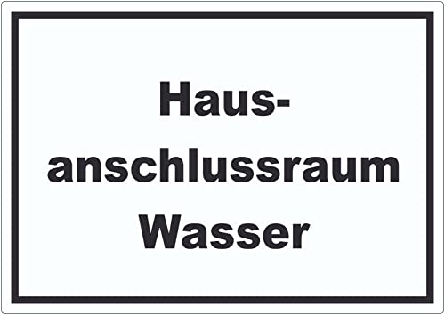 Hausanschlussraum Wasser Aufkleber mit Text HAR waagerecht A4 (210x297mm) von HB-Druck