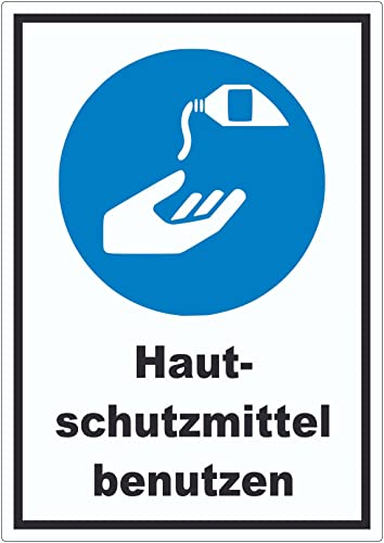 Hautschutzmittel benutzen Aufkleber A4 (210x297mm) von HB-Druck