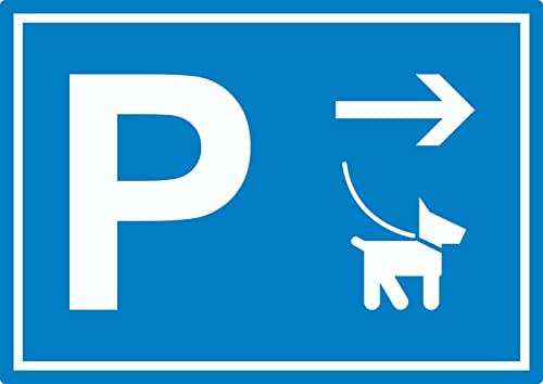 Hundeparkplatz Aufkleber mit Richtungspfeil rechts waagerecht A5 (148x210mm) von HB-Druck