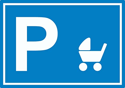 Kinderwagen Parkplatz Aufkleber waagerecht A2 (420x594mm) von HB-Druck