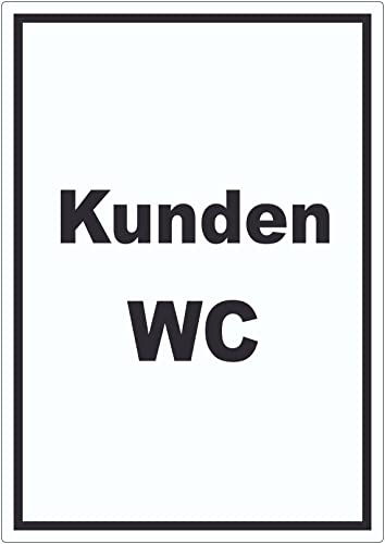 Kunden WC Aufkleber mit Text Toilette hochkant A5 (148x210mm) von HB-Druck