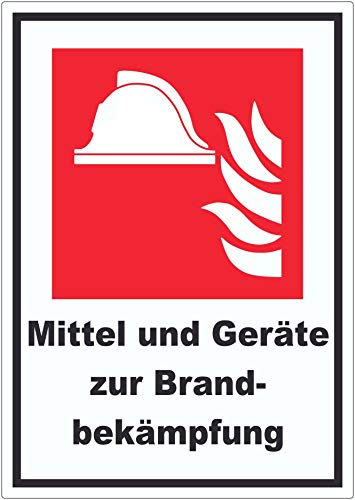 Mittel und Geräte zur Brandbekämpfung Aufkleber A3 (297x420mm) von HB-Druck