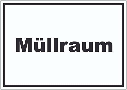 Müllraum Aufkleber mit Text Abfall Mülltrennung waagerecht A3 (297x420mm) von HB-Druck