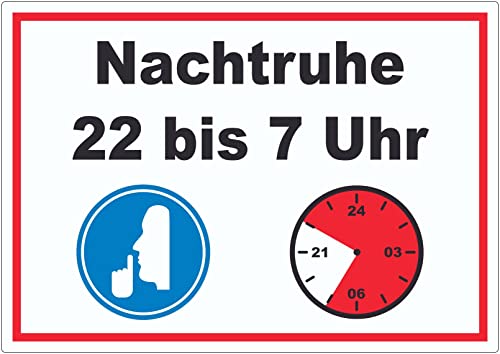 HB-Druck Nachtruhe 22 bis 7 Uhr Aufkleber A2 (420x594mm) von HB-Druck