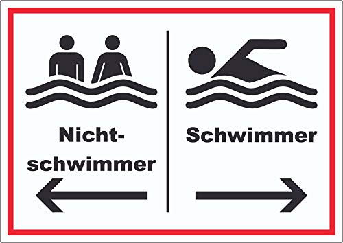 Nichtschwimmer Schwimmer Aufkleber A3 (297x420mm) von HB-Druck