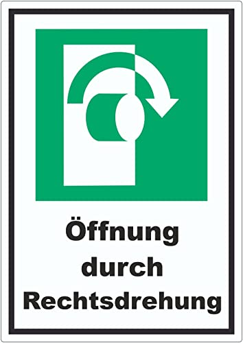 Öffnung durch Rechtsdrehung Aufkleber A8 (52x74mm) von HB-Druck