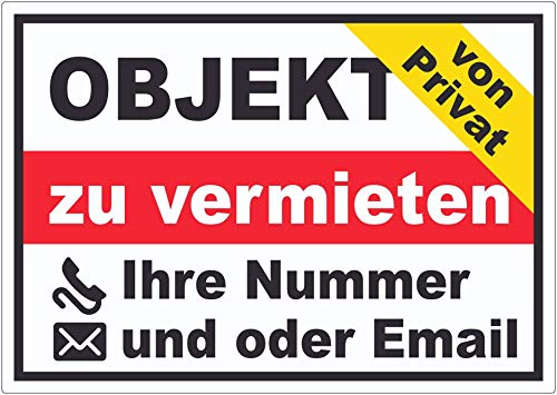 Objekt zu vermieten von Privat Aufkleber A2 (420x594mm) von HB-Druck