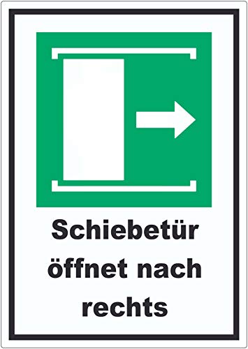 Schiebetür öffnet nach rechts Aufkleber A6 (105x148mm) von HB-Druck