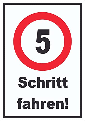 Schritt fahren 5 km/h Schrittgeschwindigkeit Aufkleber A7 (74x105mm) von HB-Druck