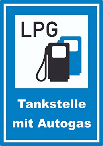 Tankstelle mit Autogas Aufkleber A9 (37x52mm) von HB-Druck