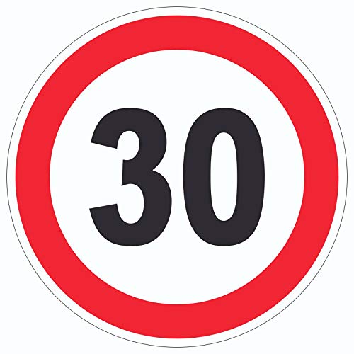 Tempo 30 km/h Geschwindigkeitsbegrenzung Aufkleber Kreis Symbol Ø30mm von HB-Druck