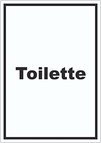 Toilette Aufkleber mit Text Klo WC hochkant A3 (297x420mm) von HB-Druck