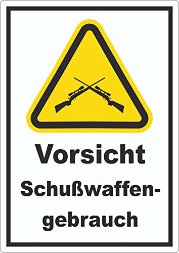 Vorsicht Schusswaffengebrauch Aufkleber A6 (105x148mm) von HB-Druck