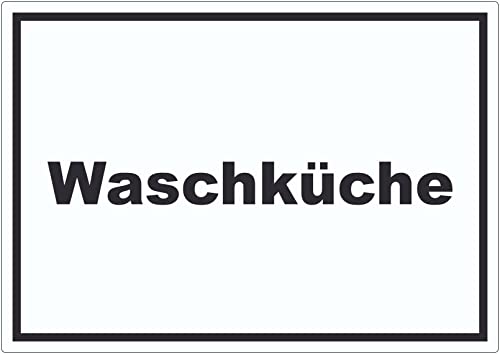 Waschküche Aufkleber mit Text Waschraum waagerecht A2 (420x594mm) von HB-Druck