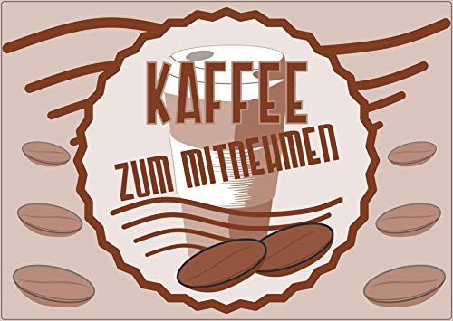 Werbeaufkleber Aufkleber Kaffee Mitnehmen A5 (148x210mm) von HB-Druck