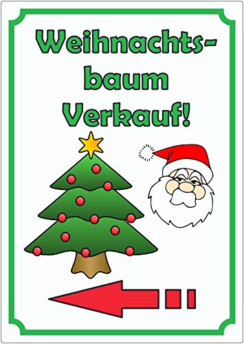 Werbeaufkleber Aufkleber Weihnachtsbaum Hochkant mit Pfeil links A3 (297x420mm) von HB-Druck