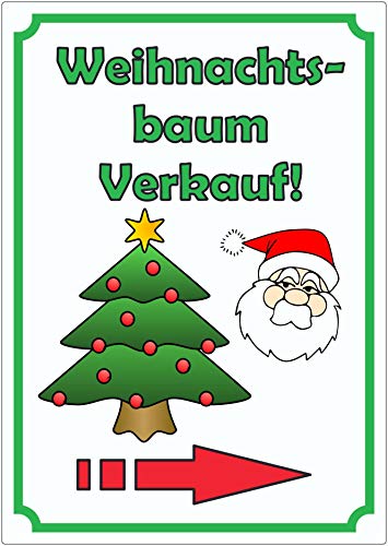 Werbeaufkleber Aufkleber Weihnachtsbaum Hochkant mit Pfeil rechts A2 (420x594mm) von HB-Druck