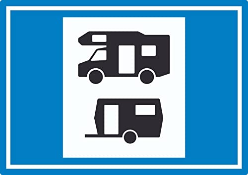 Wohnmobil- und Wohnwagenplatz Symbol Aufkleber A3 (297x420mm) von HB-Druck