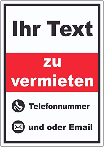 Wunschtext zu vermieten Aufkleber Hochkant A2 (420x594mm) von HB-Druck