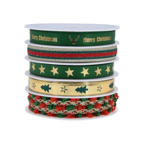 Geschenkband, Satinband Seidenbänder, Weihnachtsband Geschenkband, Dekoband, for Geschenk Christbaumschmuck Geschenkverpackung von HBALDTEDC