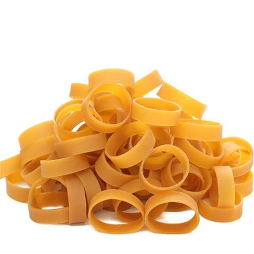 HBALDTEDC Gummibänder, 50 Stück gelbe Gummibänder, hochelastisches industrielles Gummiband aus Rindsleder, robuste Gummibänder for den Einsatz in der Schule, zu Hause und im Büro(20x3mm) von HBALDTEDC