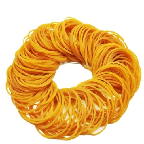 HBALDTEDC Gummibänder, 500 Stück Stretch-Gummiband, Durchmesser 10/16/25/38/50, gelbe elastische Gummibänder, hochwertiges Büro- und Heimpaket, Krawattenzubehör(10mm) von HBALDTEDC