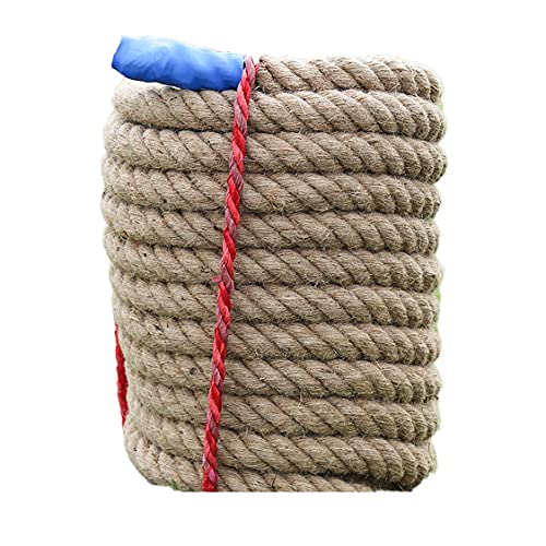 HBALDTEDC Jute-Gartenschnur, Campingseil, Juteseil, 20 m, Dickes Juteseil, Starkes natürliches Hanfseil, Durchmesser 2,5 cm(100m) von HBALDTEDC