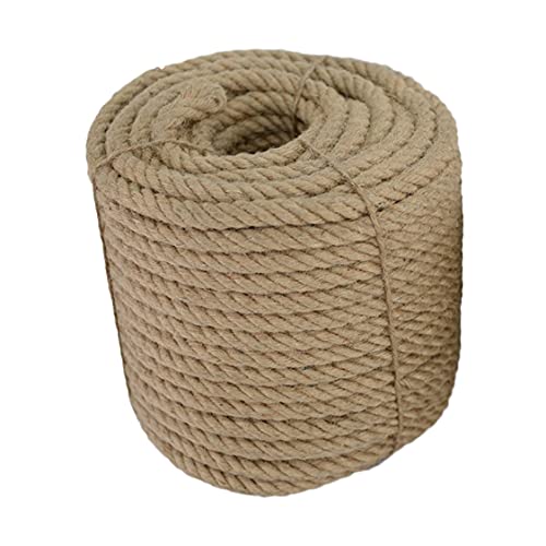 HBALDTEDC Jute-Gartenschnur, Hanfseil, Manila-Seil, Juteseil, natürliches Dickes Hanfseil for Basteln, Geländer, Deck(100m) von HBALDTEDC