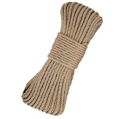 HBALDTEDC Jute-Gartenschnur, Juteseil, Juteseil, natürlich, stark, Juteschnur, 4-lagig, Dickes Hanfseil, Bastelschnur for Heimwerker und Kunsthandwerk,(20m) von HBALDTEDC