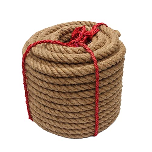 HBALDTEDC Jute-Gartenschnur, Nautisches Seil, Juteseil, 20 m, Dickes Juteseil, stark, natürliches Hanfseil, 12 mm stark(100m) von HBALDTEDC