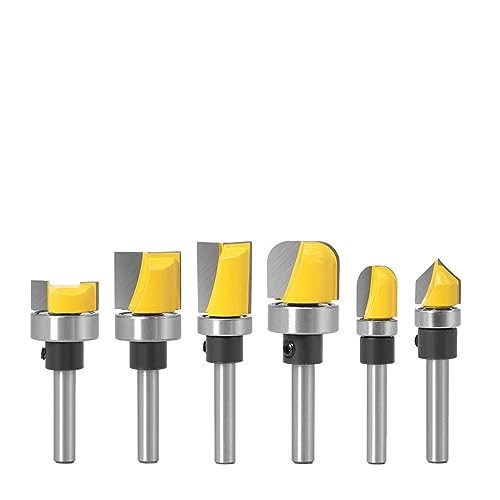 V-Nut-Schablone, 6 teile/satz Vorlage Router Bit Set, 6,35mm Schaft Muster Bit V-Nut Bit Core Box Bit Schüssel Bit scharnier Einsteckschloss Bündig Trim Vorlage Bit Holz Werkzeuge von HBALDTEDC