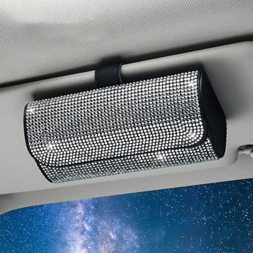 HBDTNTKF Auto Brillen Organizer Box Für Audi A1 A3 TT, PU Leder Brillenhalter Sonnenblende Glasses Case Holder Magnetverschluss Aufbewahrungsbox,K von HBDTNTKF