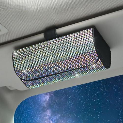 HBDTNTKF Auto Brillen Organizer Box Für Audi Q3 Sportback 2019-2022, PU Leder Brillenhalter Sonnenblende Glasses Case Holder Magnetverschluss Aufbewahrungsbox,M von HBDTNTKF