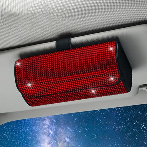 HBDTNTKF Auto Brillen Organizer Box Für Hyundai Tucson 2022-2023Hyundai Tucson 2022-2023, PU Leder Brillenhalter Sonnenblende Glasses Case Holder Magnetverschluss Aufbewahrungsbox,O von HBDTNTKF