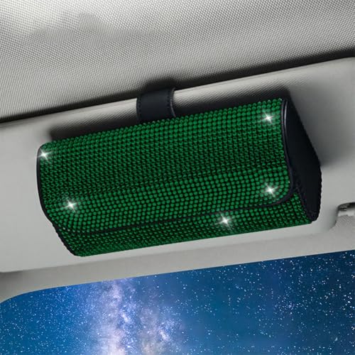 HBDTNTKF Auto Brillen Organizer Box Für Jeep Cherokee KL 2014-2019, PU Leder Brillenhalter Sonnenblende Glasses Case Holder Magnetverschluss Aufbewahrungsbox,R von HBDTNTKF