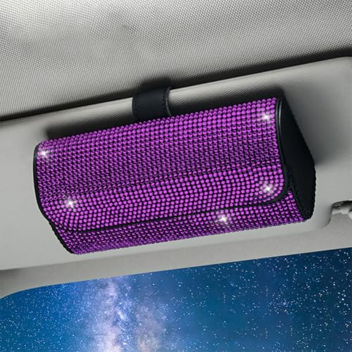 HBDTNTKF Auto Brillen Organizer Box Für Skoda KAROQ MK1-NU7 2018-2023, PU Leder Brillenhalter Sonnenblende Glasses Case Holder Magnetverschluss Aufbewahrungsbox,Q von HBDTNTKF