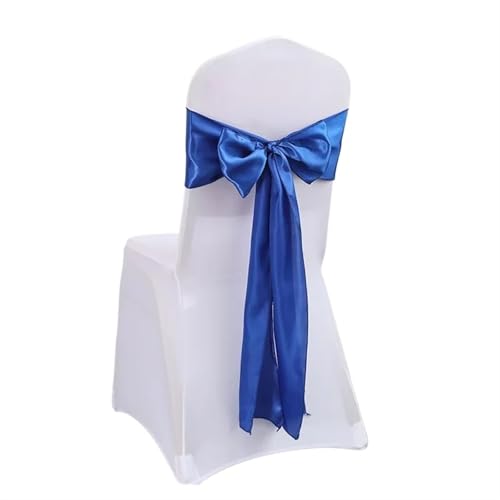 HBGRVCKS Hochzeitsdekoration, Stuhlschärpe, Satin, Stuhl-Schärpe, Stuhl-Schärpe, Schleife, Band, Geburtstagsparty, Hotel, Display, glitzernde Farbe, Bankett-Dekoration (Blau, 17 cm x 275 cm, 100 von HBGRVCKS