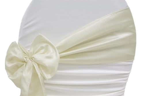 HBGRVCKS Stuhlband, Hochzeitsdekoration, Seidenstuhlband, Schleife, Stuhlbezug, Dekoration, geeignet für Hochzeit, Party, Bankett, Hotel, Geburtstag und andere Anlässe (8,15 x 275 cm, 10 Stück) von HBGRVCKS