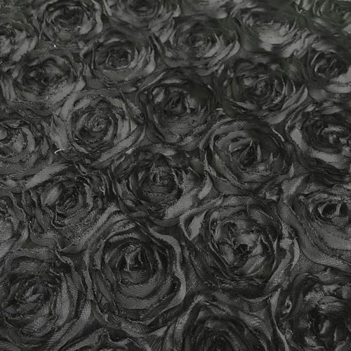 100 * 130 cm 3D Rosen Blumen Stoff Spitze Handwerk Kleid Hochzeit Party Teppich Hintergrund Dekoration Patchwork Nähen -schwarz-1 Meter von HBKUHIUT