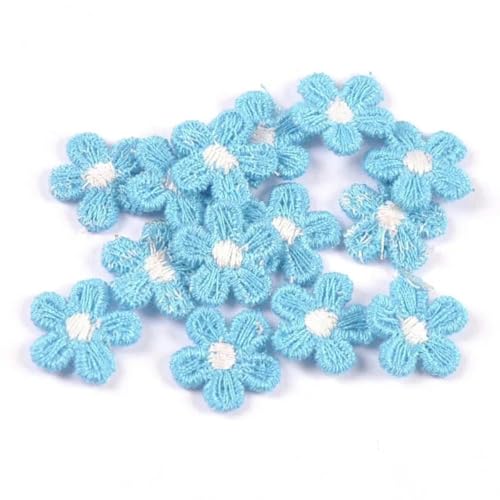 50 Teile/los mehrfarbige Spitzen-Blumenapplikationen für DIY-Hüte, Kleidung, Nähzubehör, Kopfbedeckungen, Dekor, Aufklebbare Patches, 15 mm, cp3374-9 von HBKUHIUT