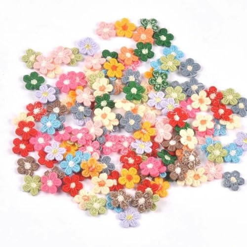 50 Teile/los mehrfarbige Spitzen-Blumenapplikationen für DIY-Hüte, Kleidung, Nähzubehör, Kopfbedeckungen, Dekor, Aufklebbare Patches, 15 mm, cp3374-mix von HBKUHIUT