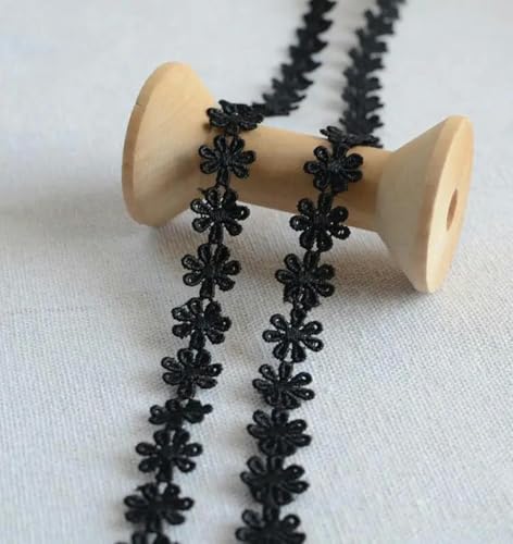 Handgefertigter Stoff-Spitzenbesatz, Patchwork-, schwarz-weißes Spitzenband, DIY-Kleidungsstück, Nähzubehör-schwarz 12mm von HBKUHIUT