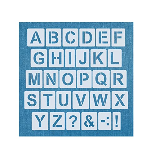 Buchstabenschablone Nr.04 | 1 Satz Buchstaben 7cm hoch | A-Z + 4 Sonderzeichen | 30 einzelne Schablonen | Stencil | Wandschablone von HBM-Schablonenshop