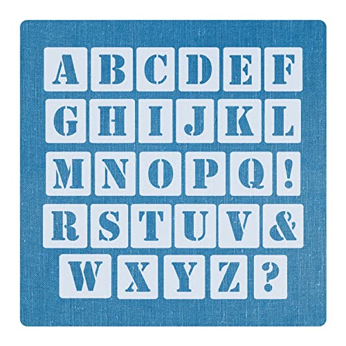 Schablone Buchstaben 5cm hoch | 1 Satz Alphabet A-Z - 26 + 4 Sonderzeichen | 30 einzelne Schablonen Nr.05 von HBM-Schablonenshop