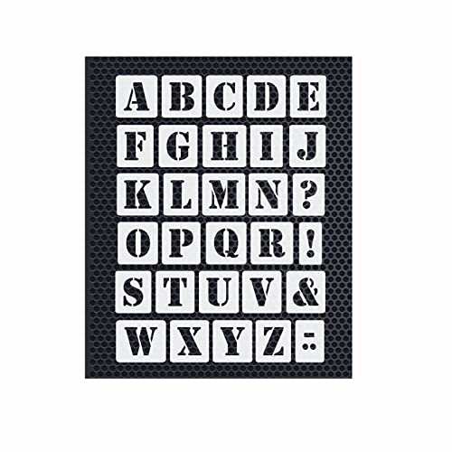 Schablone Buchstaben 6cm | 1 Satz Alphabet A-Z - 26 + 4 Sonderzeichen.- Nr.05 von HBM-Schablonenshop