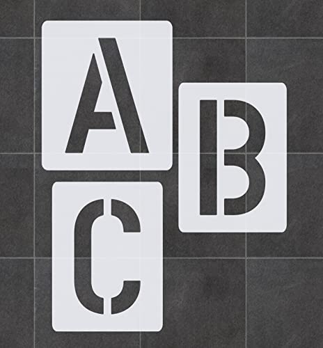 Buchstabenschablone Nr.35 | 1 Satz Buchstaben 15cm hoch | A-Z + 4 Sonderzeichen | 30 einzelne Schablonen | Stencil | Wandschablone von HBM-Schablonenshop