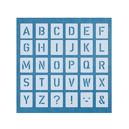 Schablonen Set: Alphabet große Buchstaben 5cm hoch | Nr.35 1 Satz Buchstaben A-Z + 4 Sonderzeichen | 30 einzelne Schablonen von HBM-Schablonenshop