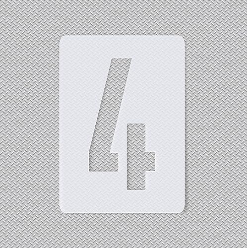 Schablone einzelne Zahl -4- Ziffernhöhe: 18cm ● Nummer für: Schilder ● Tür ● Hausnummern von HBM-Schablonenshop