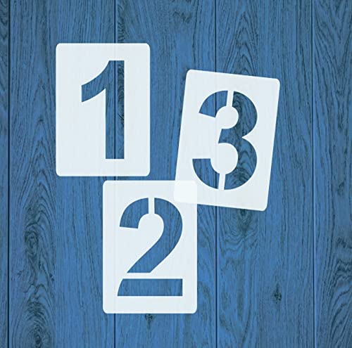 Zahlenschablone Nr.04 | Zahlenhöhe 15cm | 1 Satz Zahlen 0-9 | 10 einzelne Schablonen | Malerschablone | Wandschablone von HBM-Schablonenshop